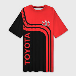 Футболка женская длинная TOYOTA ТОЙОТА, цвет: 3D-принт