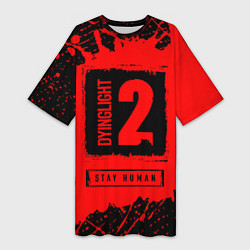 Футболка женская длинная ДАИНГ ЛАЙТ 2 Краски 1, цвет: 3D-принт