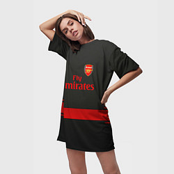 Футболка женская длинная Arsenal fc, цвет: 3D-принт — фото 2