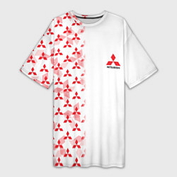 Женская длинная футболка Mitsubishi Mini logo Half pattern