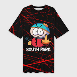 Футболка женская длинная Мультфильм Южный парк Эрик South Park, цвет: 3D-принт