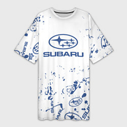 Женская длинная футболка Subaru брызги