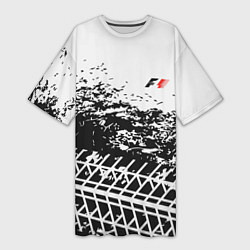 Футболка женская длинная F1 Формула 1 Mini Logo, цвет: 3D-принт