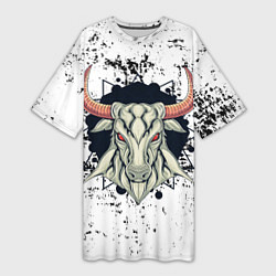 Футболка женская длинная Bull!, цвет: 3D-принт