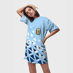 Футболка женская длинная Сборная Аргентины футбол, цвет: 3D-принт — фото 2