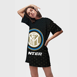 Футболка женская длинная INTER Inter - Графика, цвет: 3D-принт — фото 2