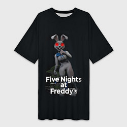 Футболка женская длинная Five Nights at Freddys: Security Breach - кролик В, цвет: 3D-принт