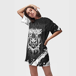 Футболка женская длинная Babymetal baby metal, цвет: 3D-принт — фото 2