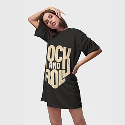 Футболка женская длинная ROCK AND ROLL Рокер, цвет: 3D-принт — фото 2