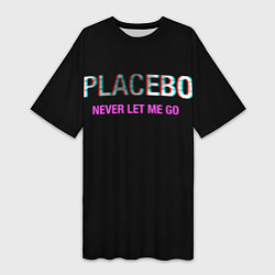 Футболка женская длинная Placebo Never Let Me Go, цвет: 3D-принт