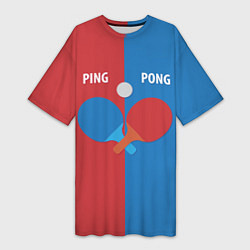 Женская длинная футболка PING PONG теннис