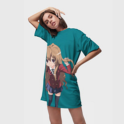 Футболка женская длинная Милай Тайга, цвет: 3D-принт — фото 2