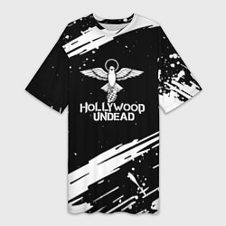 Футболка женская длинная Hollywood undead logo, цвет: 3D-принт