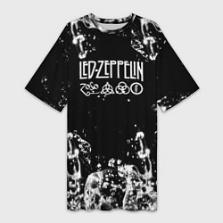 Женская длинная футболка LED ZEPPELIN texture вода