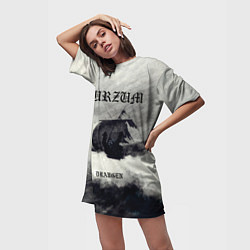 Футболка женская длинная Burzum - Draugen, цвет: 3D-принт — фото 2