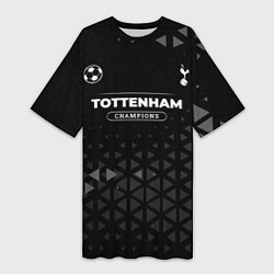 Футболка женская длинная Tottenham Форма Champions, цвет: 3D-принт