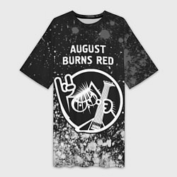 Футболка женская длинная August Burns Red - КОТ - Краска, цвет: 3D-принт