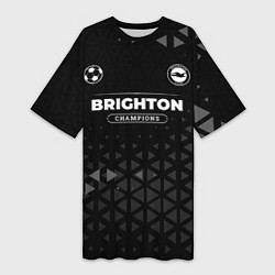 Футболка женская длинная Brighton Форма Champions, цвет: 3D-принт