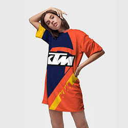 Футболка женская длинная KTM VINTAGE SPORTWEAR, цвет: 3D-принт — фото 2