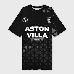 Футболка женская длинная Aston Villa Форма Champions, цвет: 3D-принт