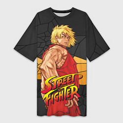 Футболка женская длинная Кен Мастерс - Street Fighter, цвет: 3D-принт