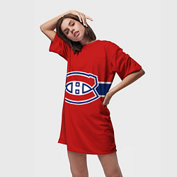 Футболка женская длинная Монреаль Канадиенс Форма, цвет: 3D-принт — фото 2