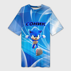 Женская длинная футболка Sonic абстракция