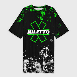 Женская длинная футболка Нилето niletto текстура воды