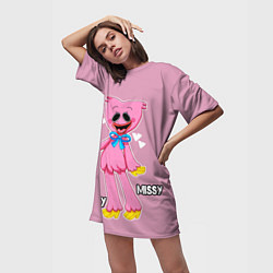 Футболка женская длинная POPPY PLAYTIME КИССИ МИССИ ПОППИ ПЛЕЙТАЙМ, цвет: 3D-принт — фото 2