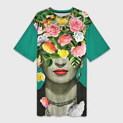 Женская длинная футболка Фрида Кало - Арт Портрет