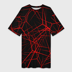 Женская длинная футболка Intersecting red rays