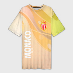 Футболка женская длинная Monaco желтый абстрактный фон, цвет: 3D-принт