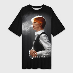 Футболка женская длинная David Bowie - Thin White Duke, цвет: 3D-принт