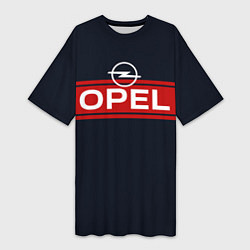 Футболка женская длинная Opel blue theme, цвет: 3D-принт