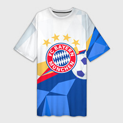 Женская длинная футболка Bayern munchen Абстракция геометрии
