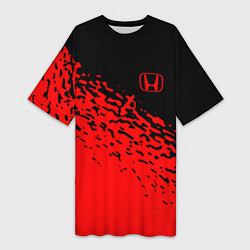 Женская длинная футболка Honda - красные брызги