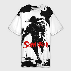 Женская длинная футболка Самурай С Ребёнком