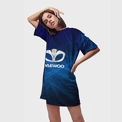 Футболка женская длинная Daewoo - лучи, цвет: 3D-принт — фото 2