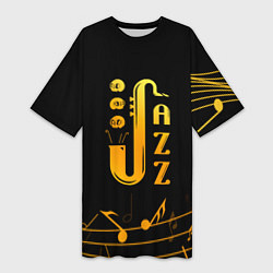 Женская длинная футболка Jazz - ноты