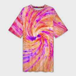 Футболка женская длинная Color swirls, цвет: 3D-принт