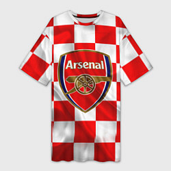 Футболка женская длинная ФК Арсенал Шах и Мат, цвет: 3D-принт