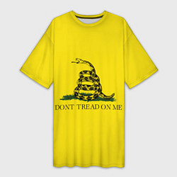 Футболка женская длинная Dont tread on me или Гадзденская змея, цвет: 3D-принт