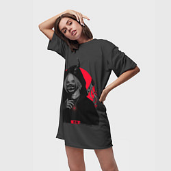 Футболка женская длинная Devil girl аниме, цвет: 3D-принт — фото 2