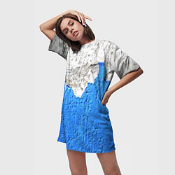 Футболка женская длинная Старая штукатурка - стена, цвет: 3D-принт — фото 2