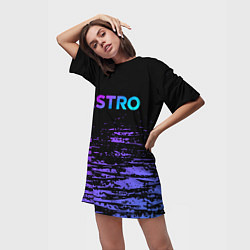 Футболка женская длинная Astro -градиент, цвет: 3D-принт — фото 2
