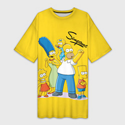 Женская длинная футболка Simpson family