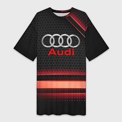 Футболка женская длинная Audi абстракция карбон, цвет: 3D-принт