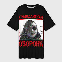 Футболка женская длинная Гражданская Оборона - Егор Летов, цвет: 3D-принт
