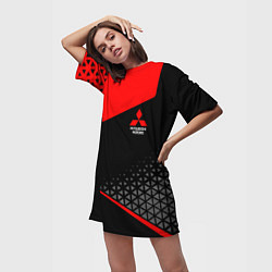 Футболка женская длинная Mitsubishi - Sportwear, цвет: 3D-принт — фото 2
