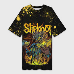 Футболка женская длинная Slipknot Yellow Monster, цвет: 3D-принт